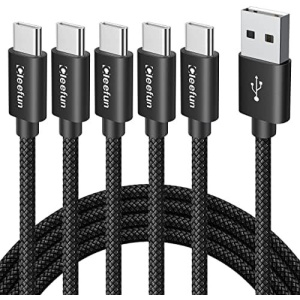 USB C Cable [6ft, 5-Pack], CLEEFUN USB A to Type C Cable Fast Charging C Charger